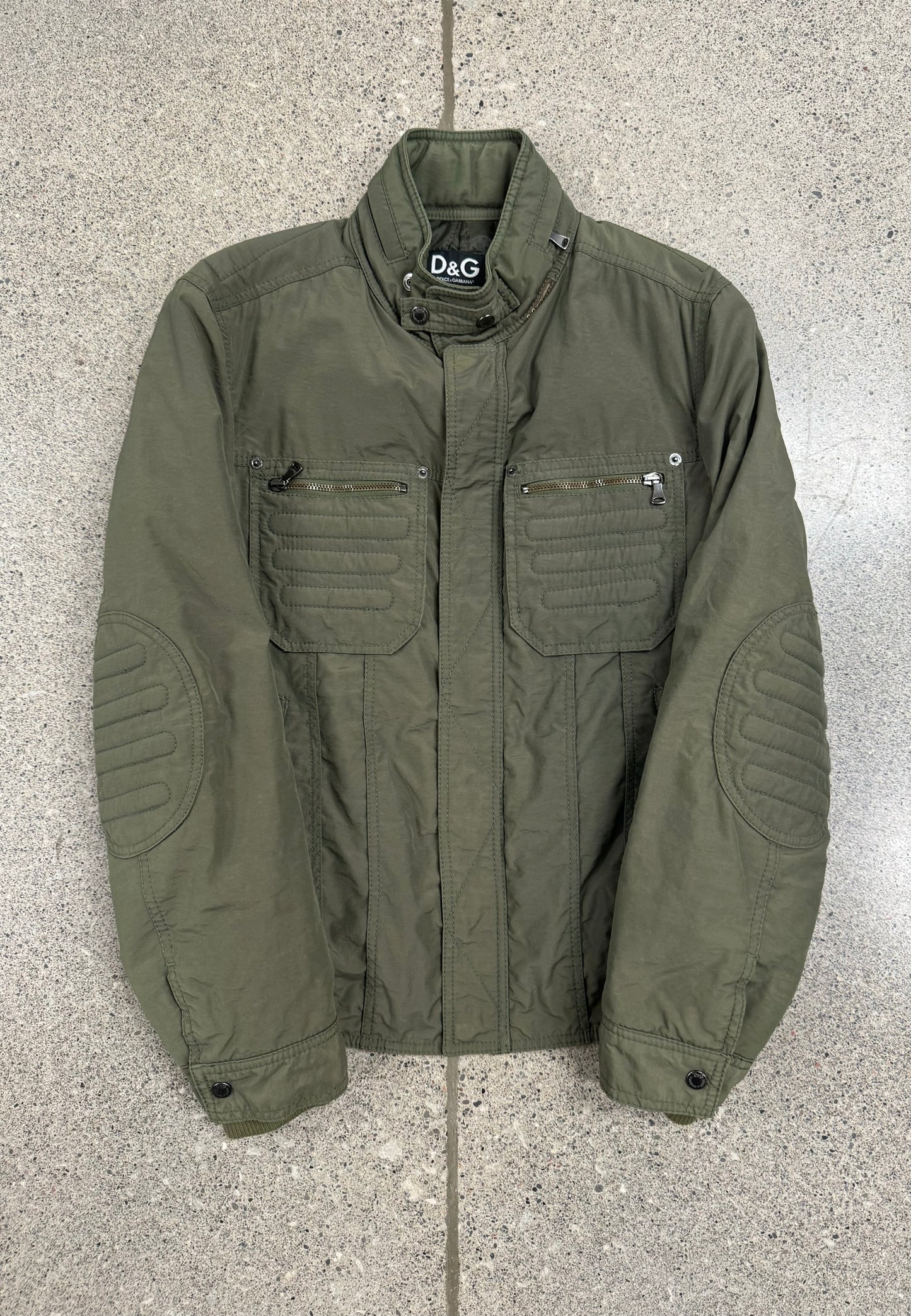 2000s Dolce & Gabbana Military Green Padded Cargo Jacket