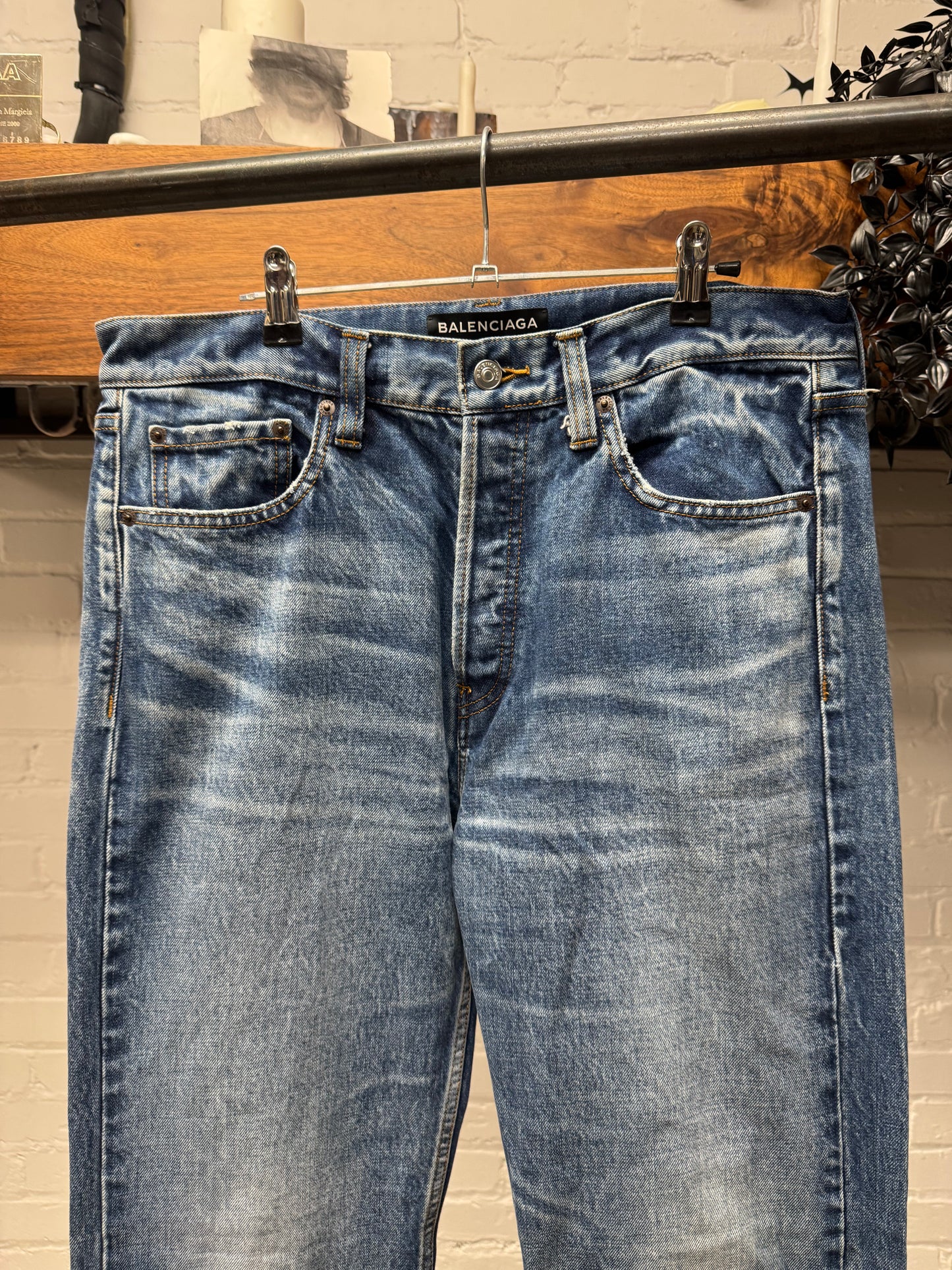Balenciaga ‘Washed Blue’ Faded Bootcut Denim