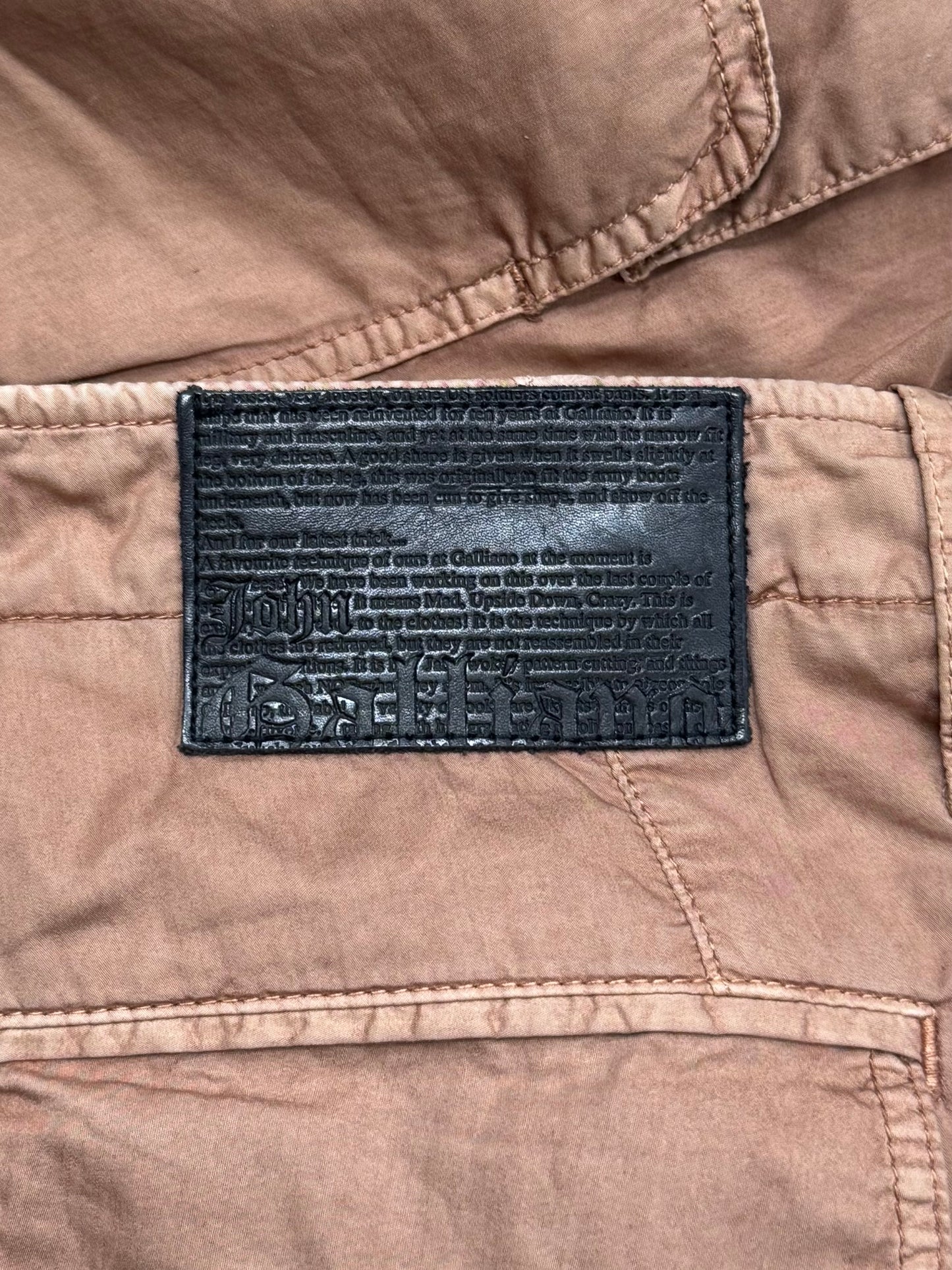 John Galliano Cargo Pocket Drop Crotch Pod Shorts