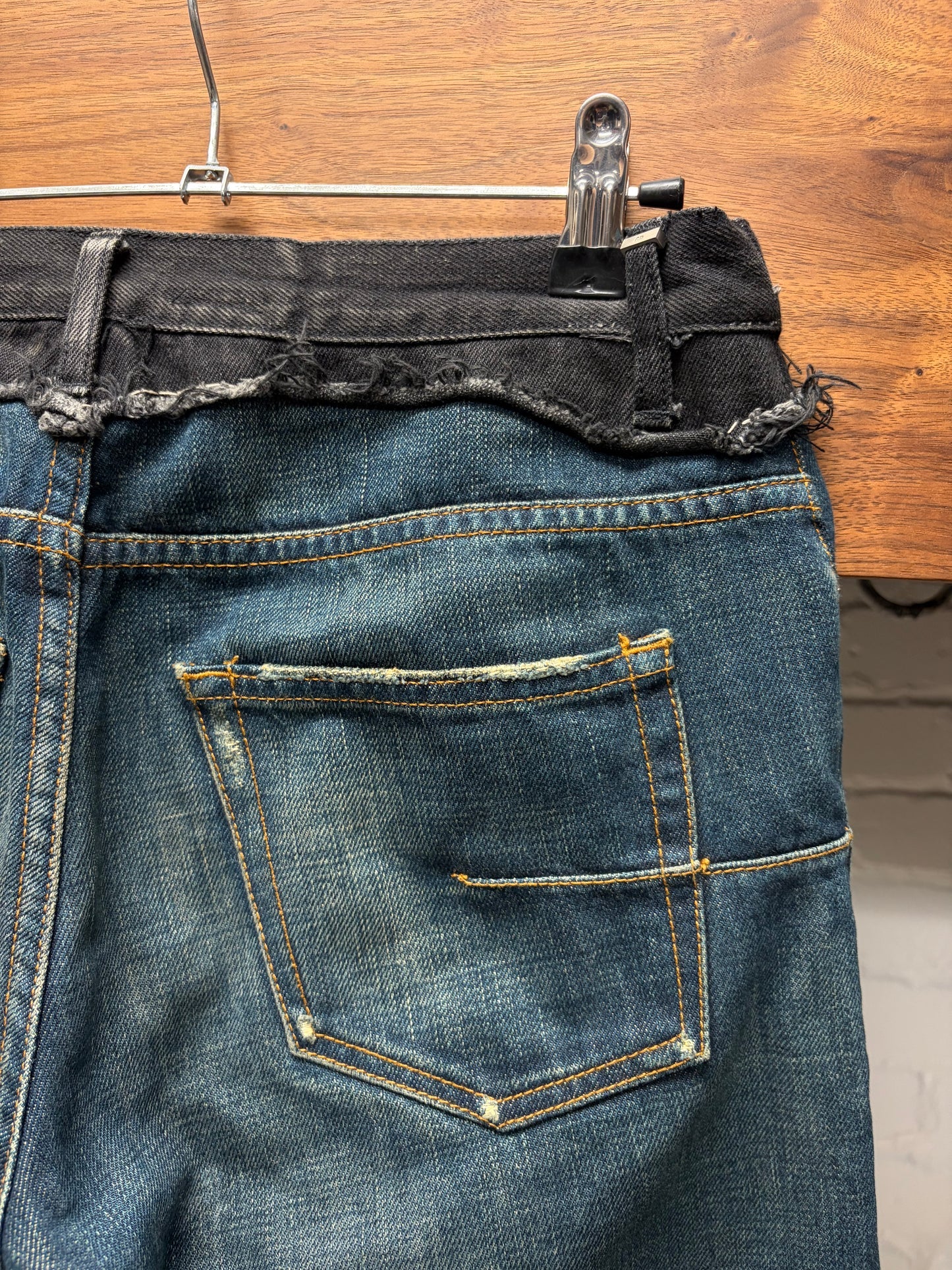 Dior Homme ‘Cummerbund’ Black/Blue Skinny Denim