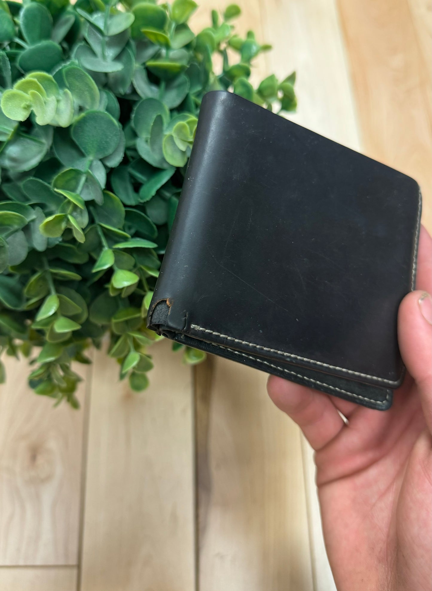 Issey Miyake Black Leather Bifold Wallet