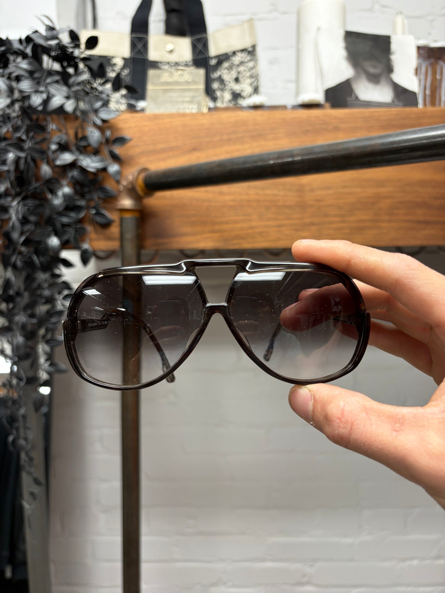 Vintage YSL Tortoiseshell Brown Aviator Sunglasses