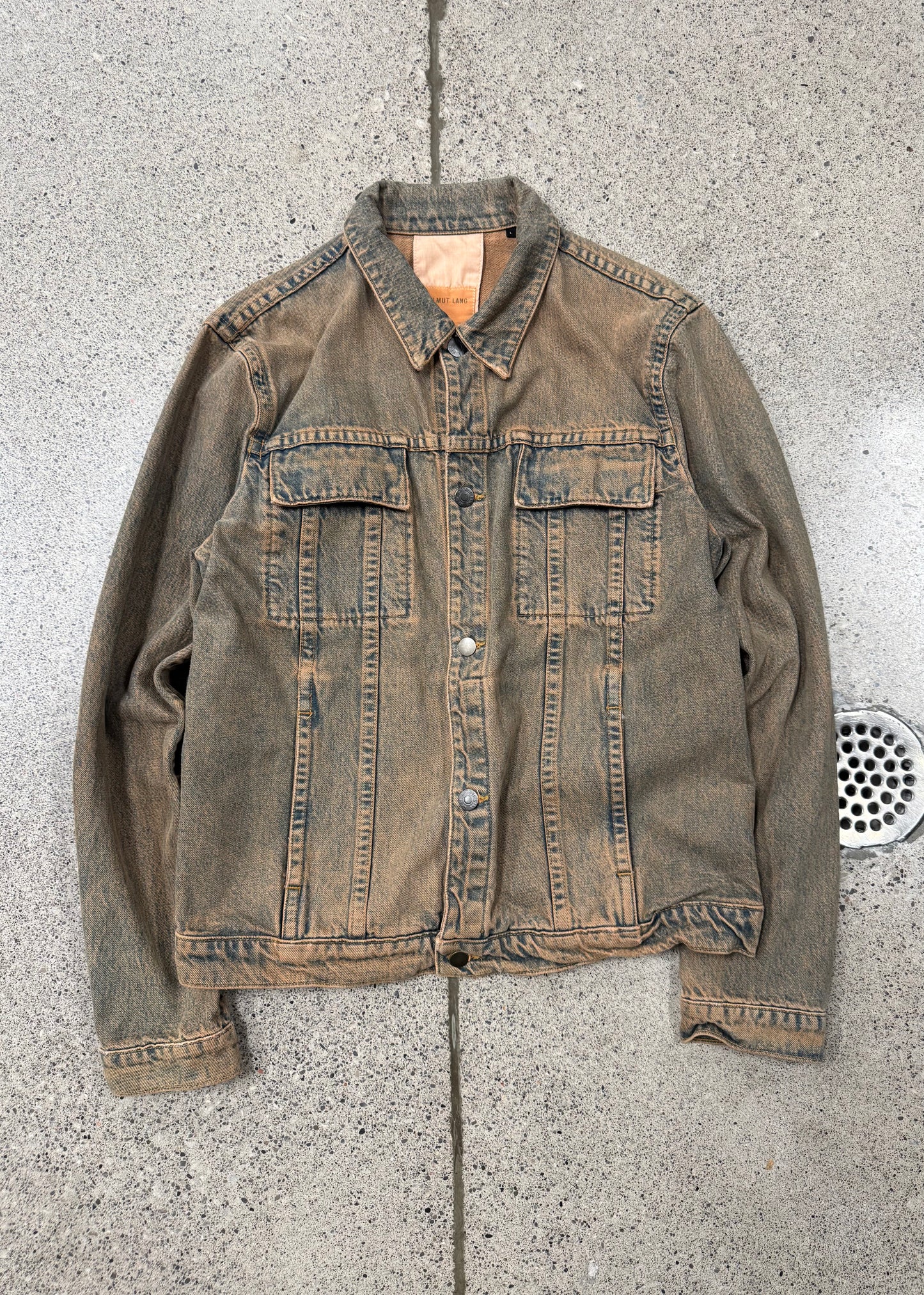 Helmut Lang ‘Dirt Wash’ Brown Denim Trucker Jacket