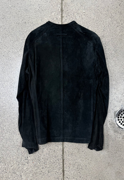 Vintage 90s Jean Paul Gaultier Black Suede Moto-Jacket