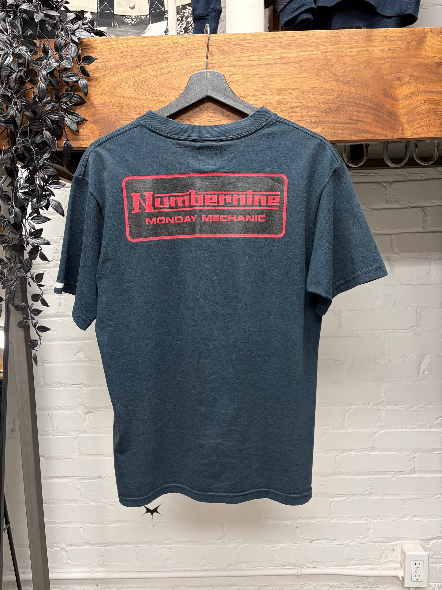 SS2000 Number (N)ine ‘Sunday Mechanic’ Faded Black/Red Graphic T-Shirt