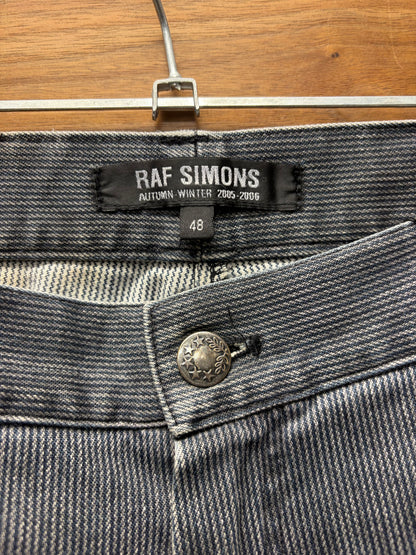 AW2008 Raf Simons Faded Black Corduroy Slim Cut Pants