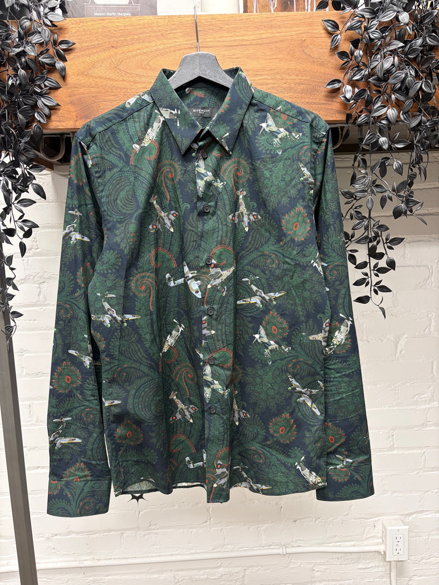 Givenchy by Ricardo Tisci ‘Planes n’ Paisley’ Full Print Button Up Shirt