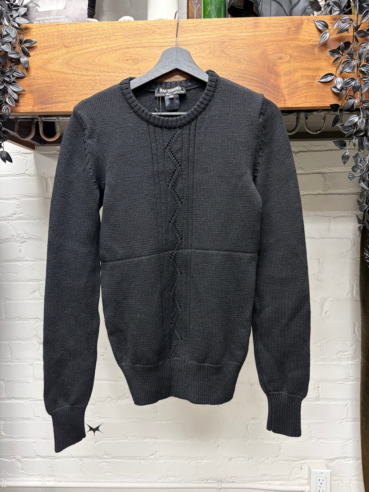 AW1999 Raf Simons ‘Disorder Incubation Isolation’ Black Cable Knit Sweater