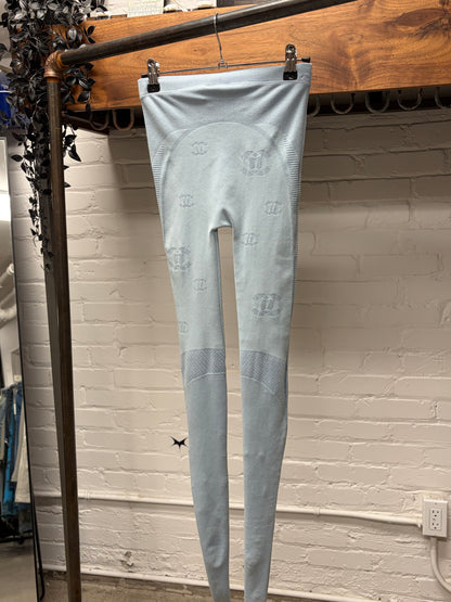 SS2021 Chanel Light Blue Monogram Tights