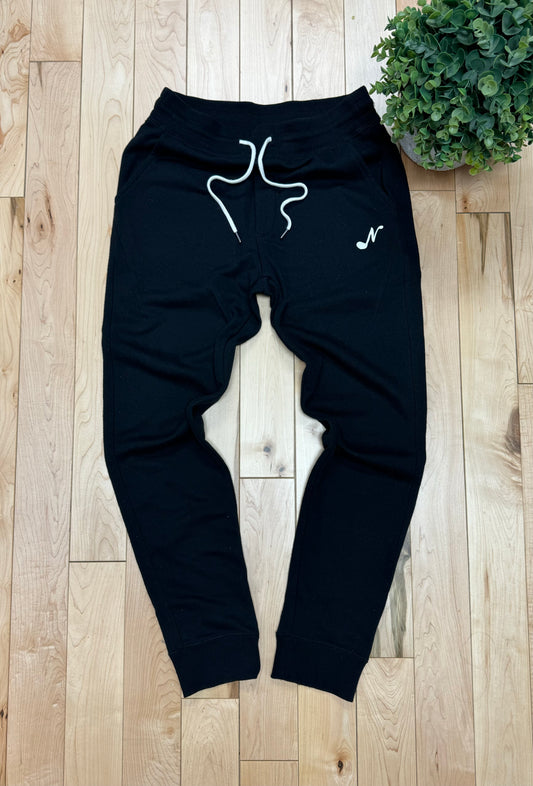 Number (N)ine ‘Music Note’ Logo Drawstring Black Sweatpants