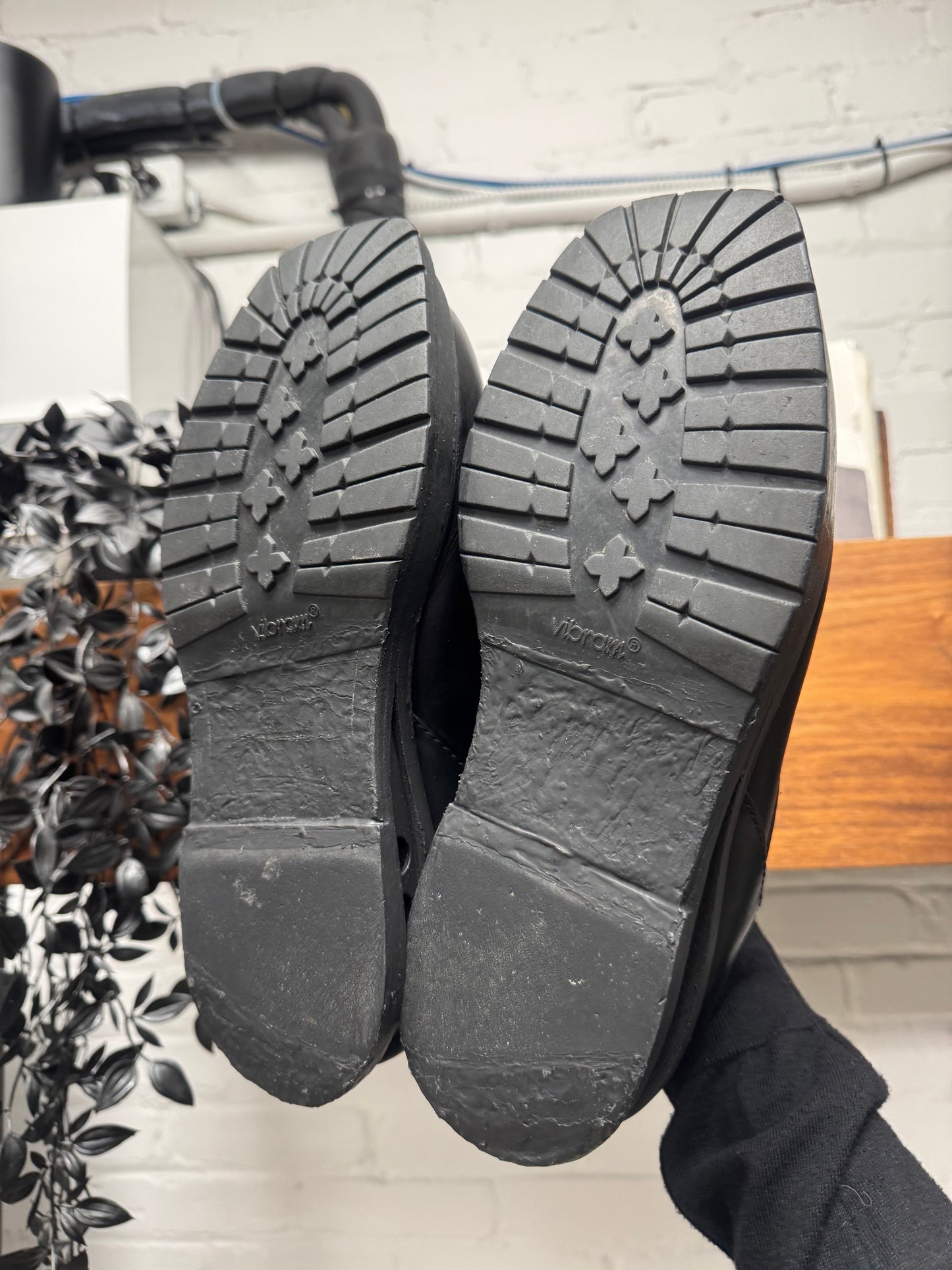 Dirk Bikkembergs ‘Easy Rider’ Cutout Sole Black Leather Derbies