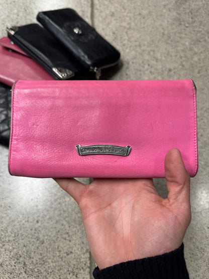 Chrome Hearts Pink ‘Continental’ Long Calfskin Leather Wallet