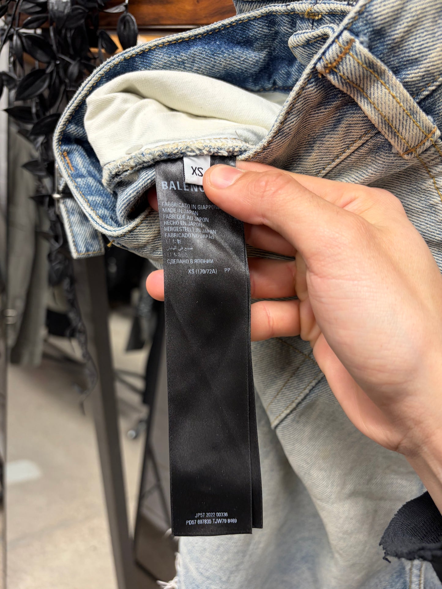 2022 Balenciaga ‘Skater’ Distressed Blue Denim Shorts