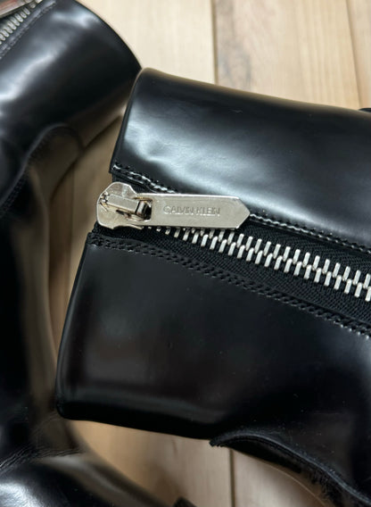 CK205W39Nyc by Raf Simons ‘Spazzolato’ Patent Leather Boots