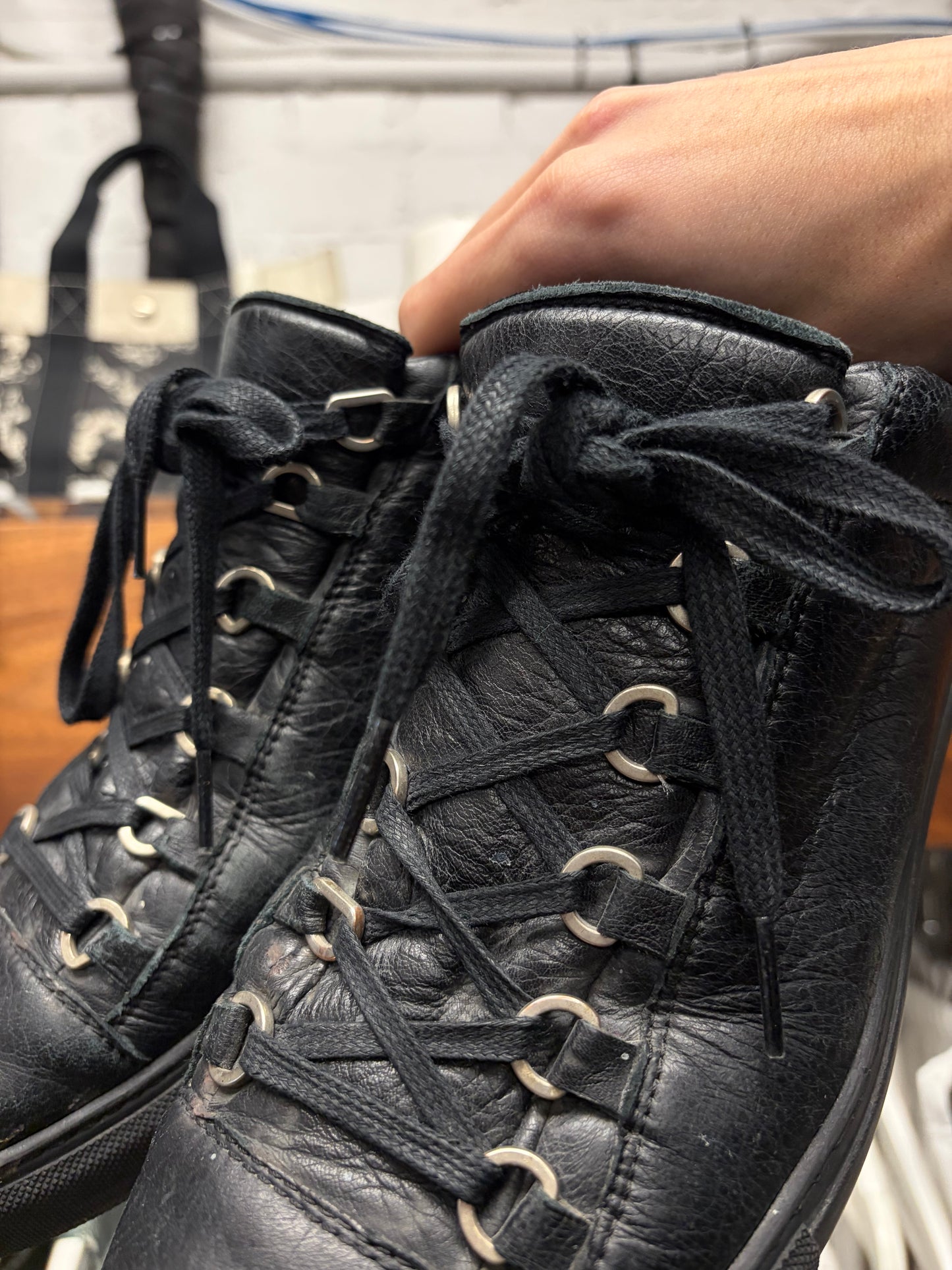 2016 Balenciaga by Demna Gvasalia ‘Arena’ Black Low Top Leather Sneakers