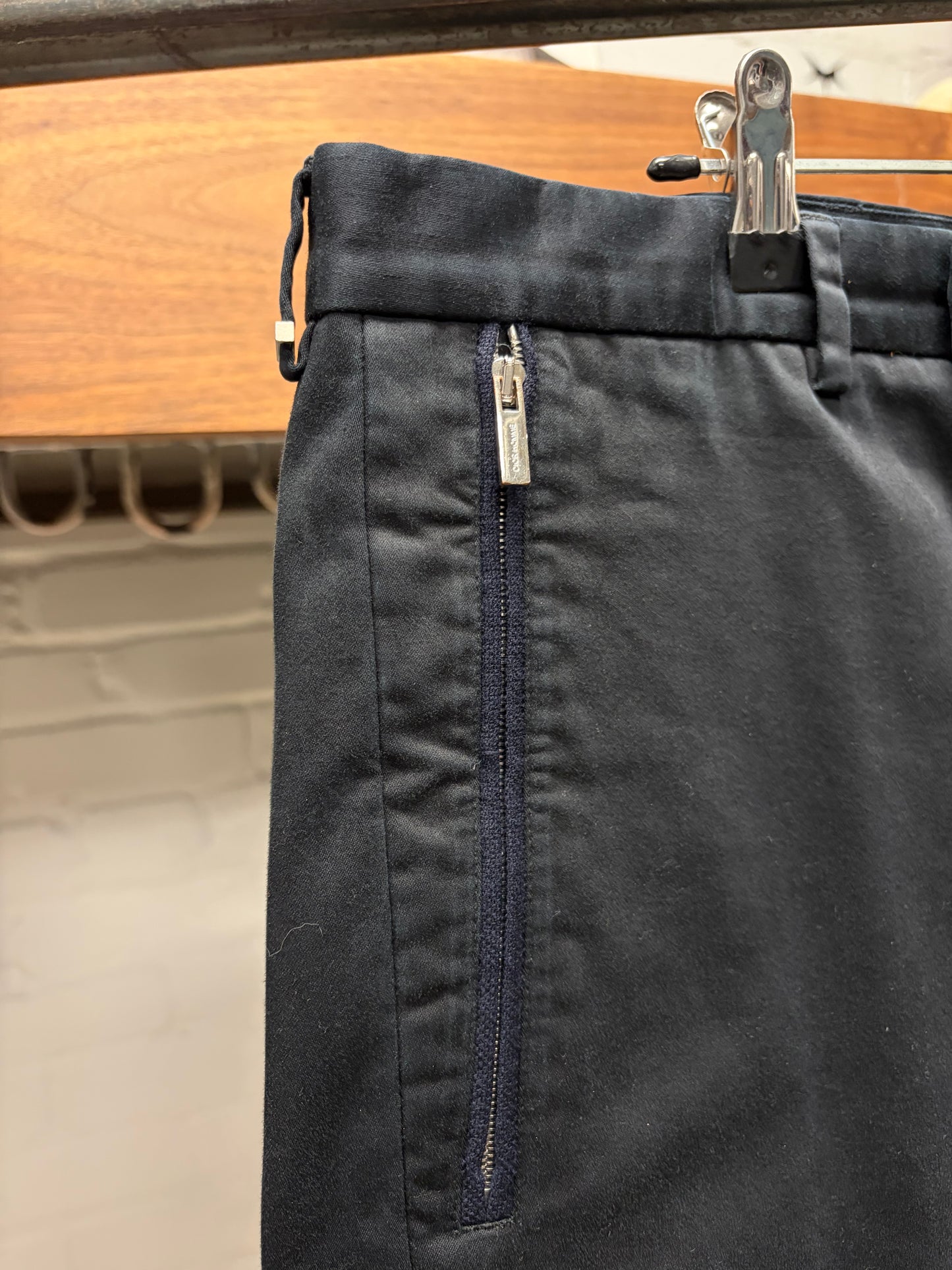 Dior Homme Black/Blue Zip-Closure Black Slim Cut Pants