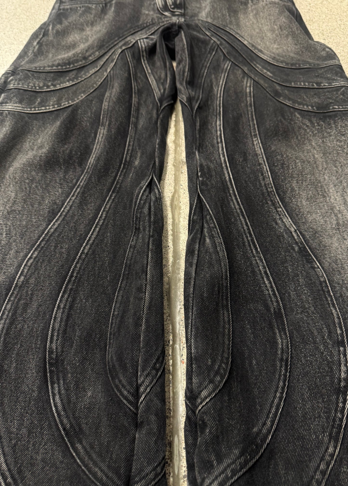 No Faith Studios Wide Leg Flared ‘Wave Denim’