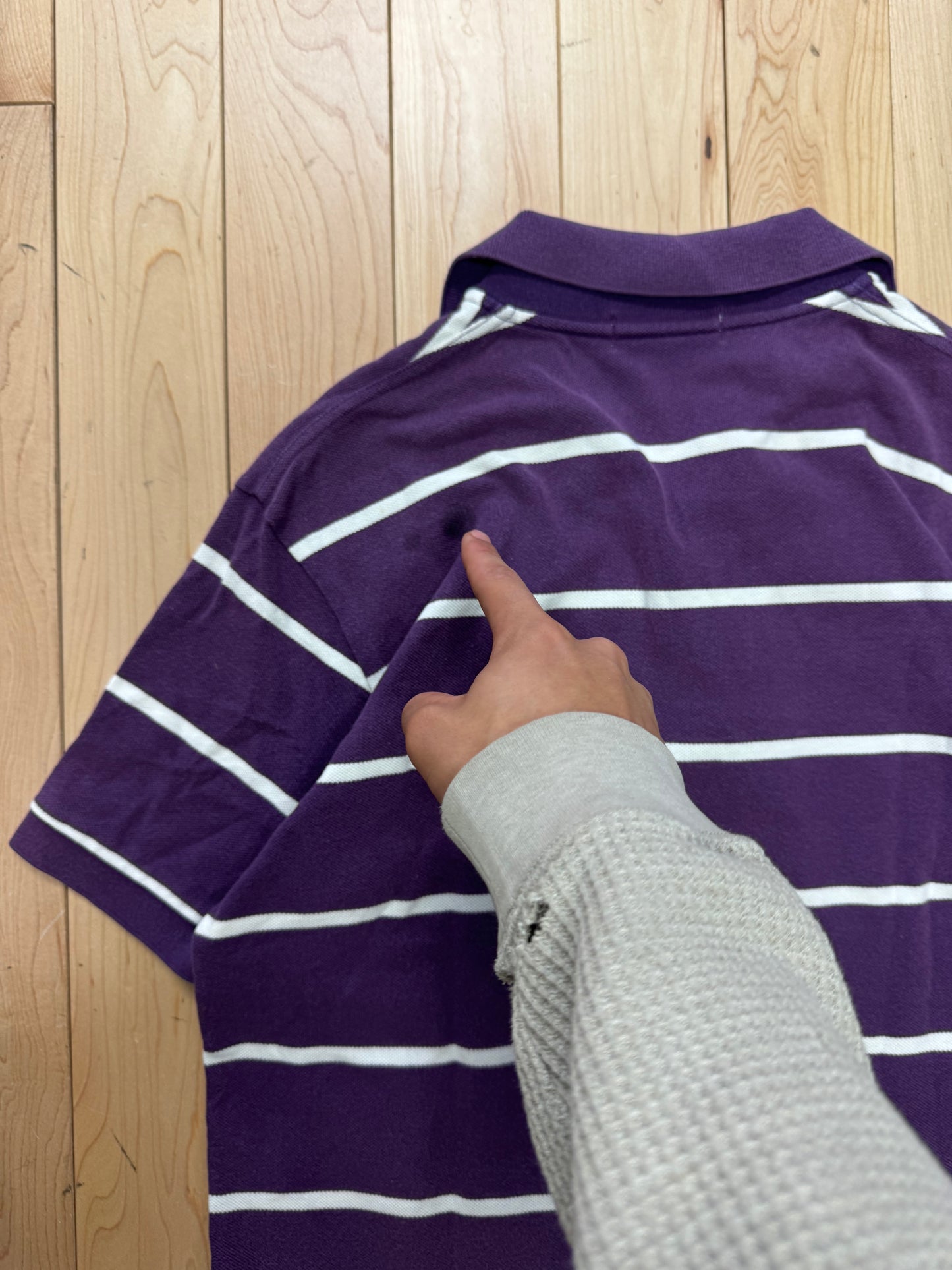 2000s Bape by Nigo Purple Striped Polo