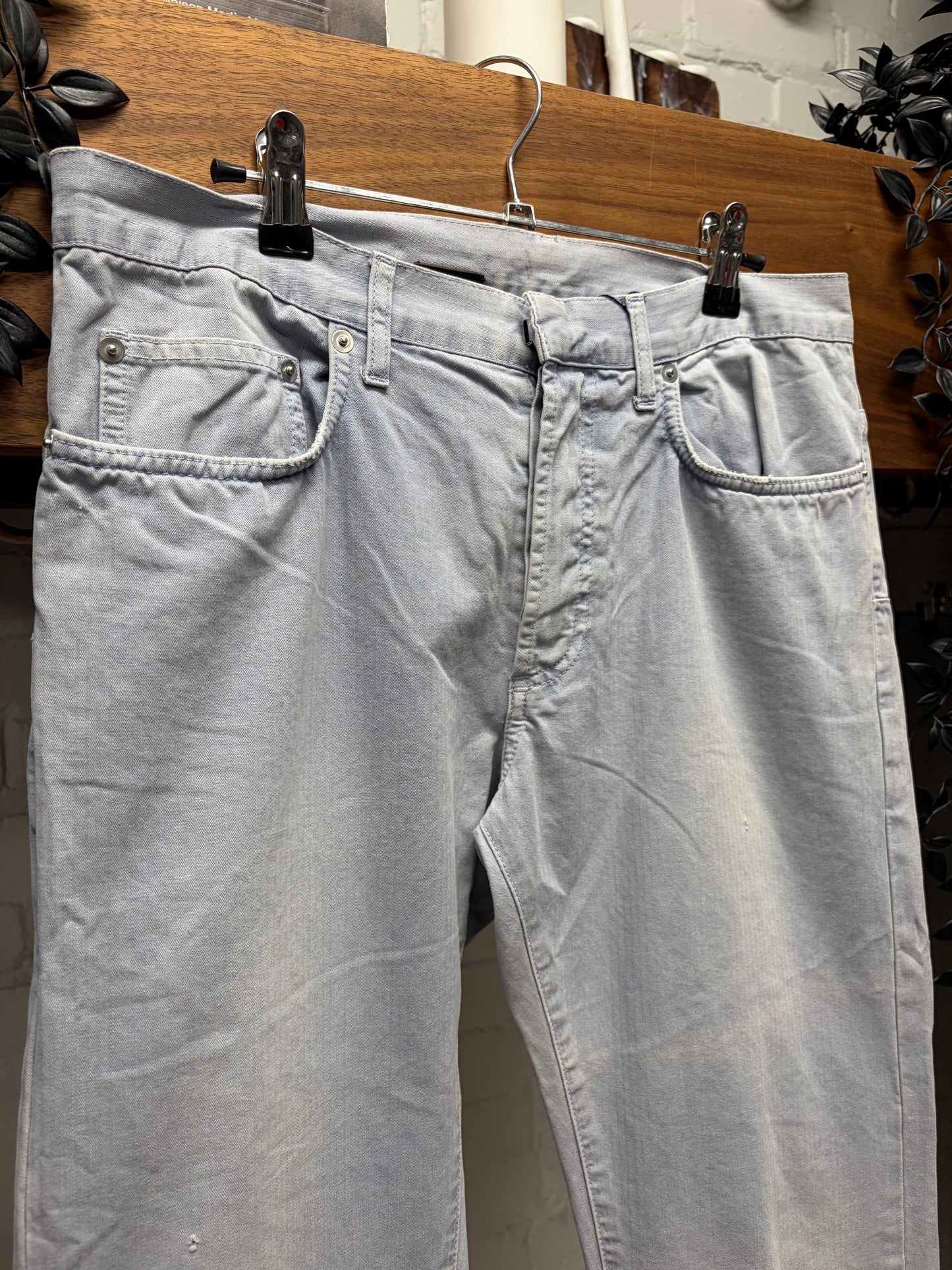 SS2013 Dior Homme ‘Ice Blue’ Overdyed Skinny Jeans