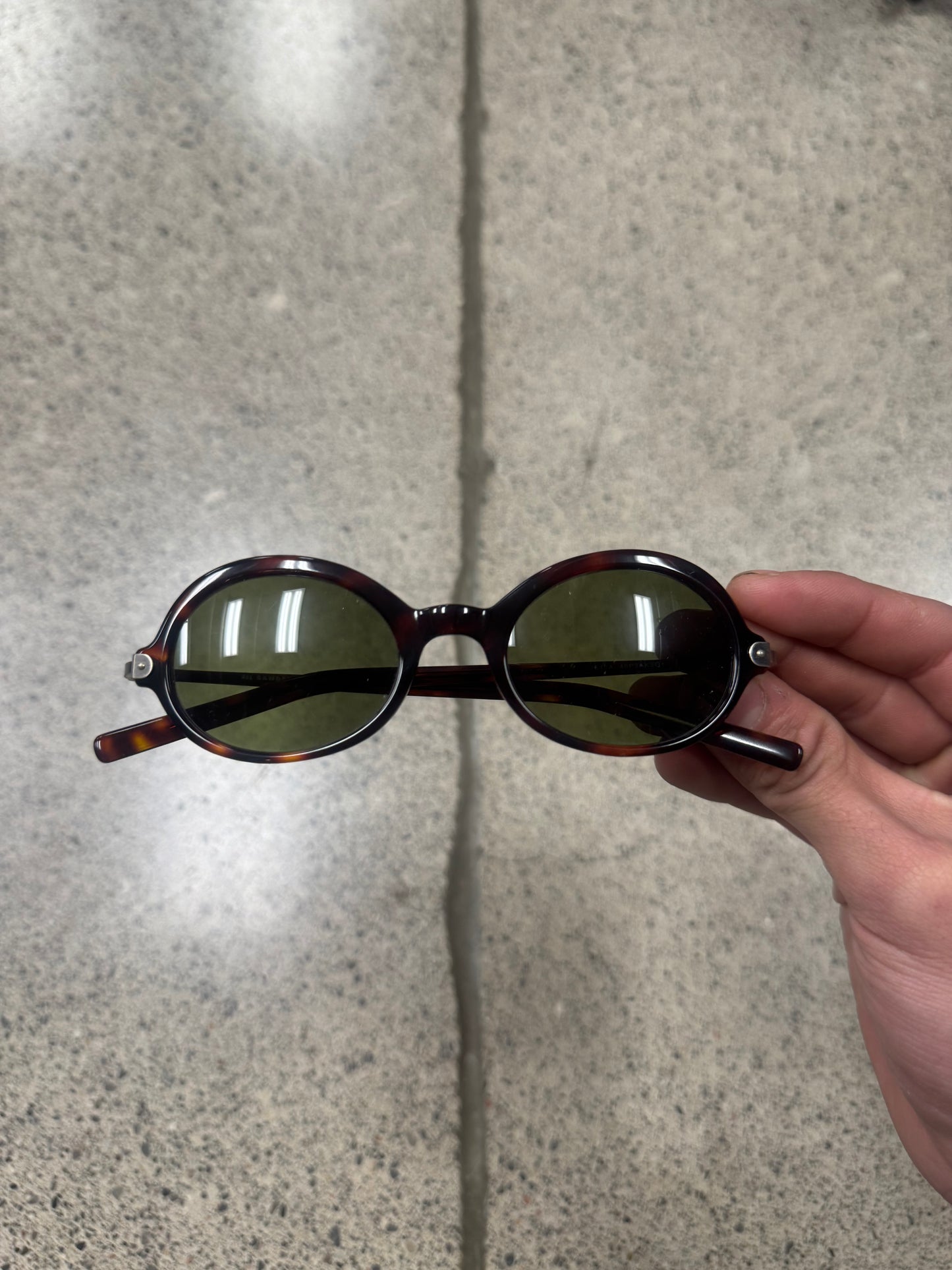 Jil Sander ‘Tortoiseshell’ Green Tinted Sunglasses