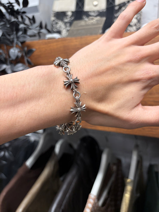 Chrome Hearts ‘CH Plus Cross’ 925 Silver Cutout Bracelet