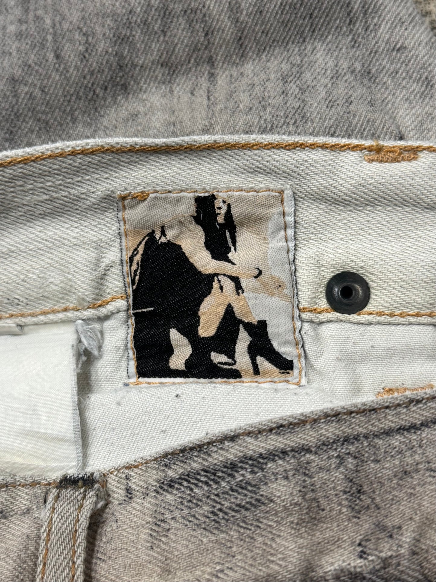 SS2010 Rick Owens ‘Gravel’ Geometric Grey Slim/Skinny Denim