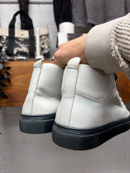 Balenciaga ‘Arena’ White Leather High Too Sneakers