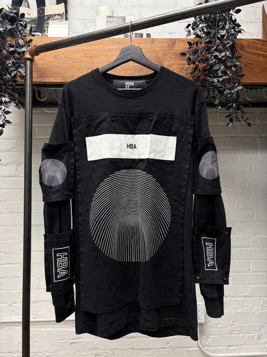 Hood by Air Patch ‘HBA’ Logo Layered Black Long Sleeve Shirt