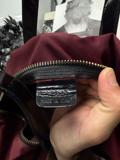 Prada Tessuto Nylon Oxblood Red Mini Gym Bag