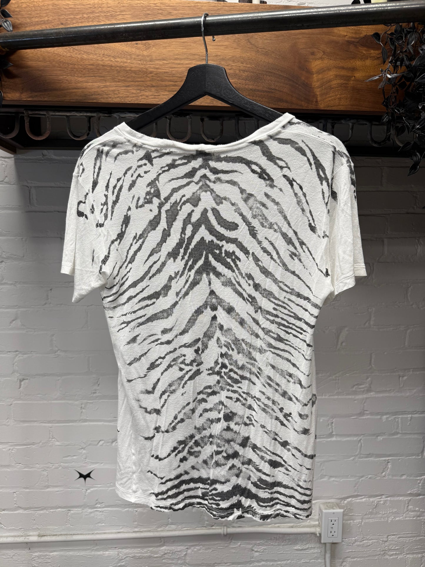 SS2014 Saint Laurent by Hedi Slimane ‘Zebra Print’ Thin Cotton T-Shirt