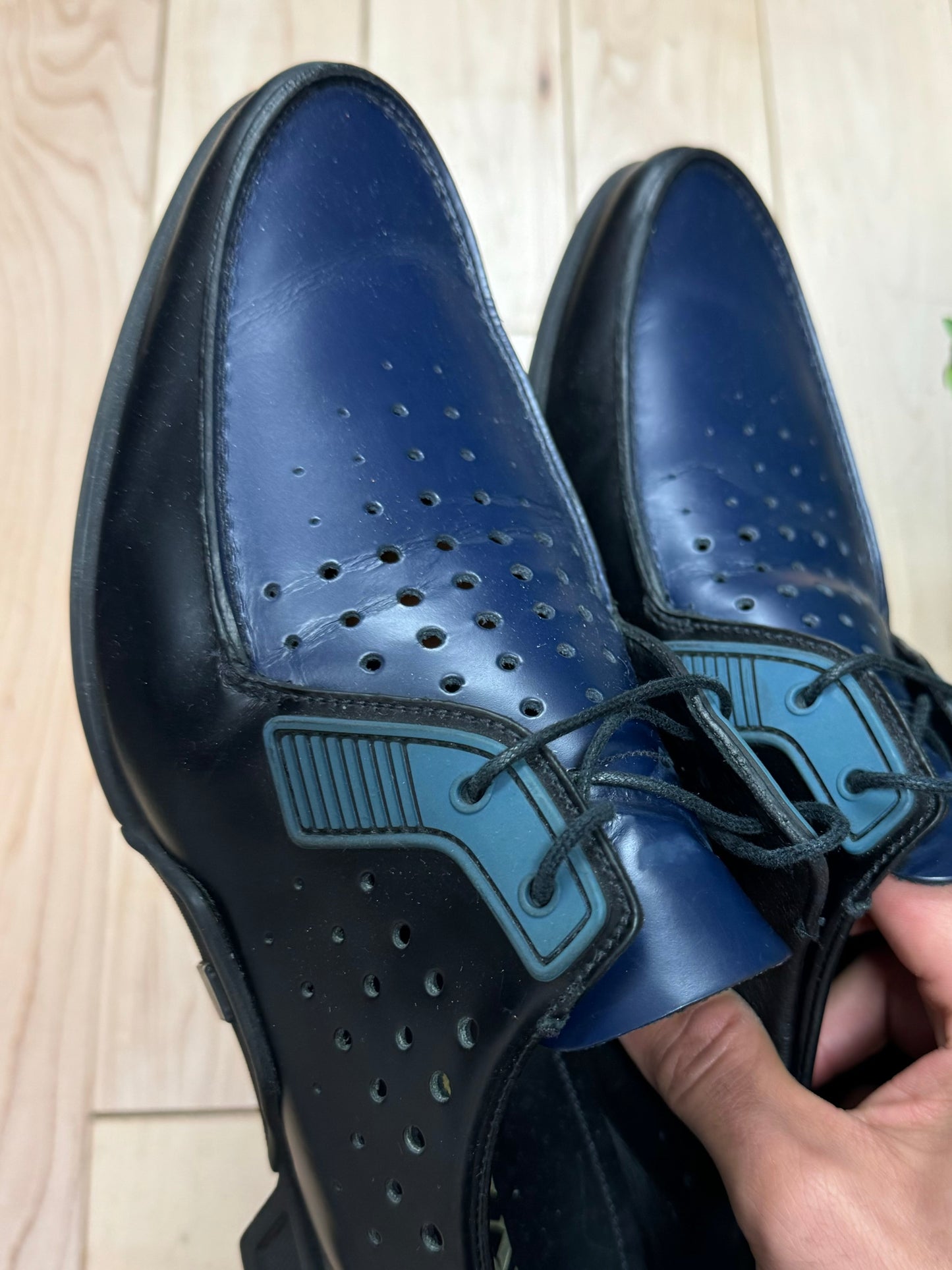 Prada ‘Spazzolato’ Perforated Leather Dress Shoes