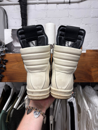 Rick Owens Geobasket Black/Milk Leather High Top Sneakers