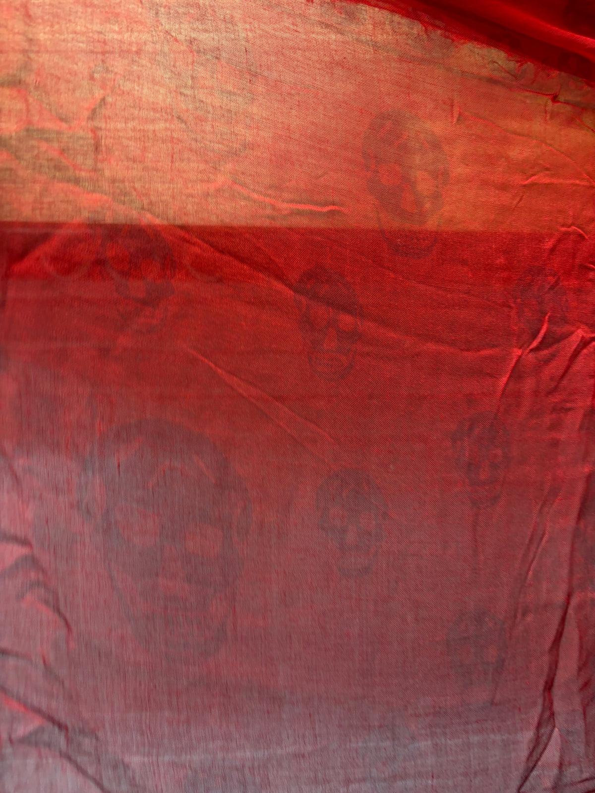 Alexander McQueen Red Silk ‘Skull Print’ Full XL Size Scarf