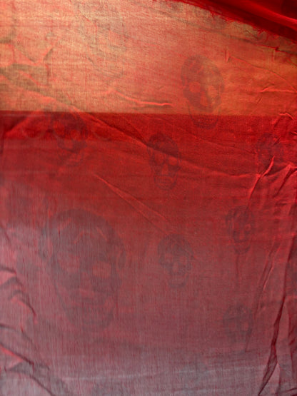 Alexander McQueen Red Silk ‘Skull Print’ Full XL Size Scarf