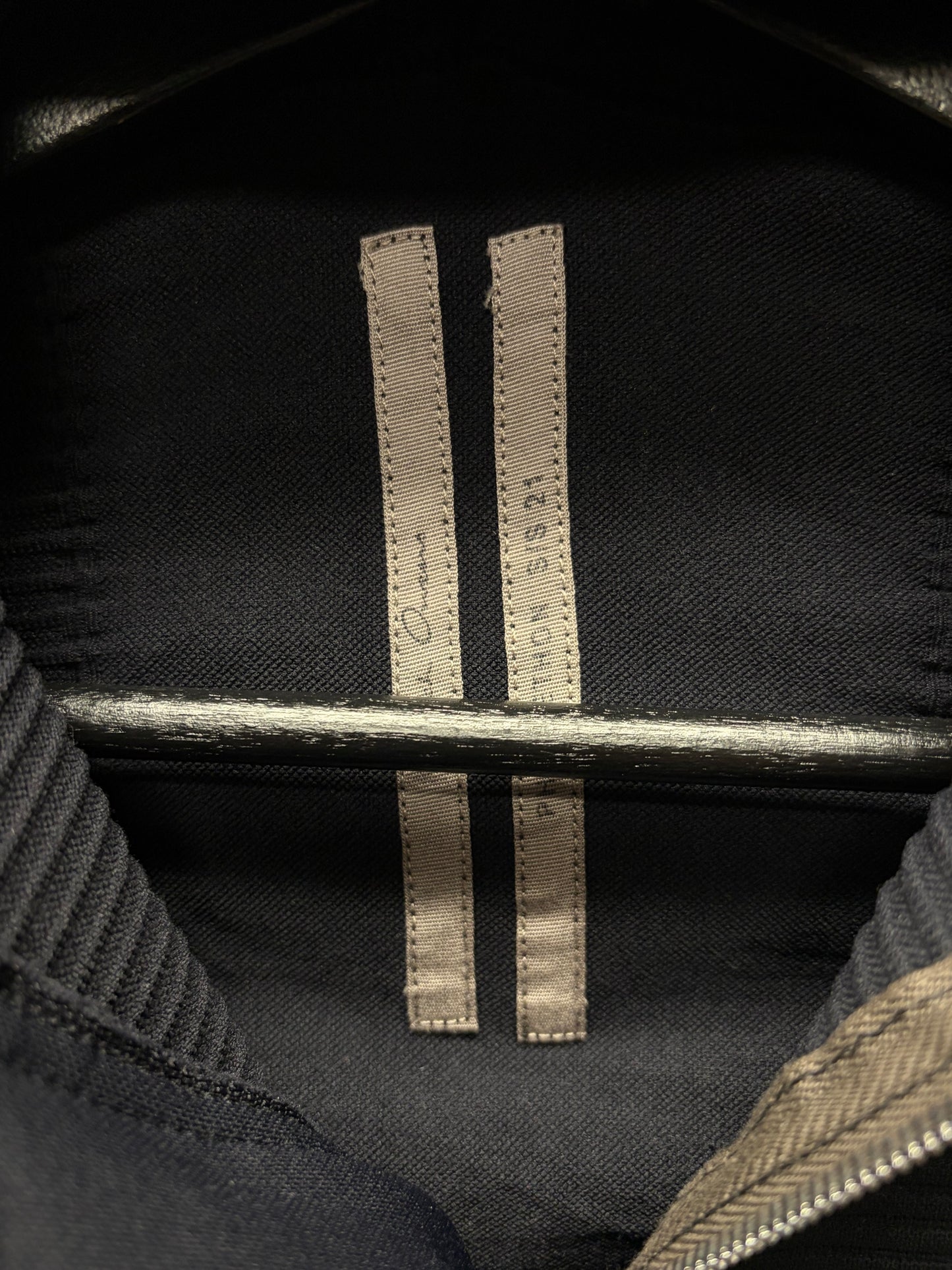 SS2021 Rick Owens ‘Phlegethon’ Ribbed Black Scuba Zip-Up Hoodie