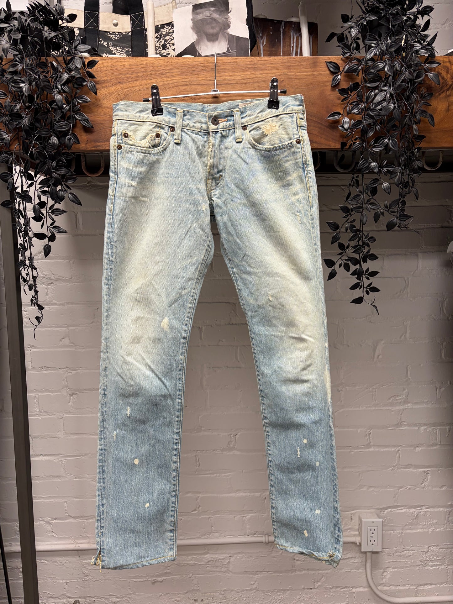Kapital Light Wash Blue Distressed Denim