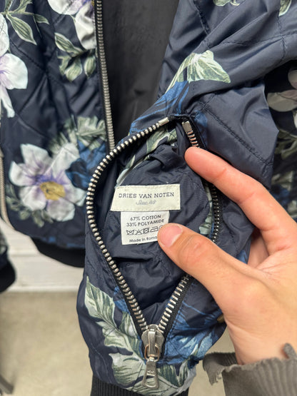 Dries Van Noten Reversible Black/Floral Print Bomber Jacket