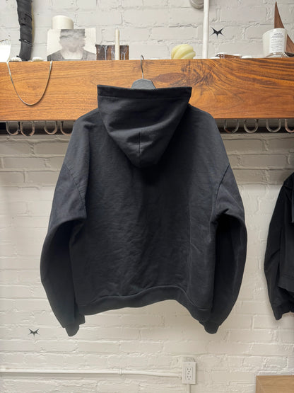 2019 Balenciaga ‘Simple Logo’ Black/White Terry Cotton Pullover Hoodie