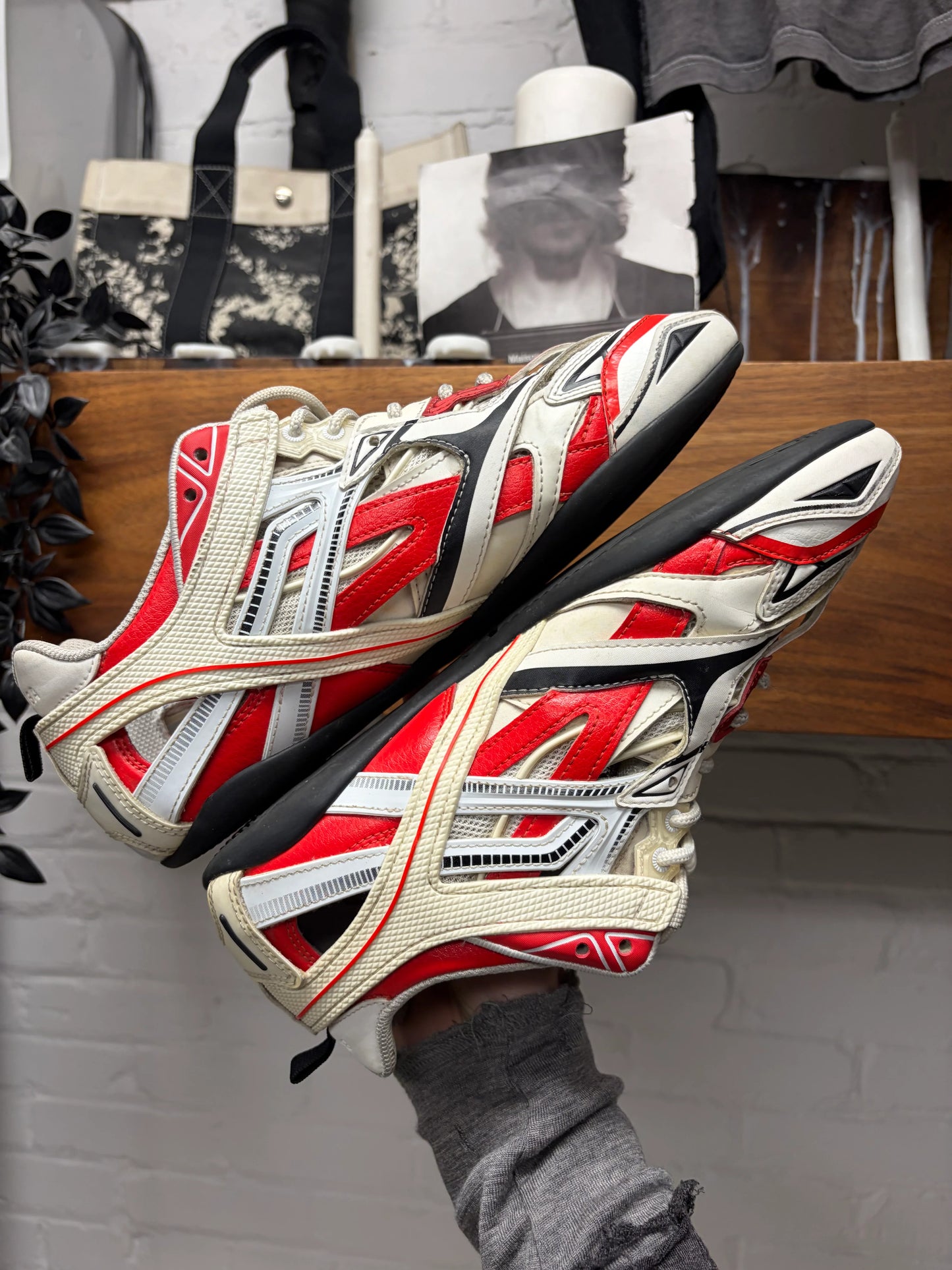 Balenciaga ‘Drive’ Red/White Low Top Athletic Sneakers