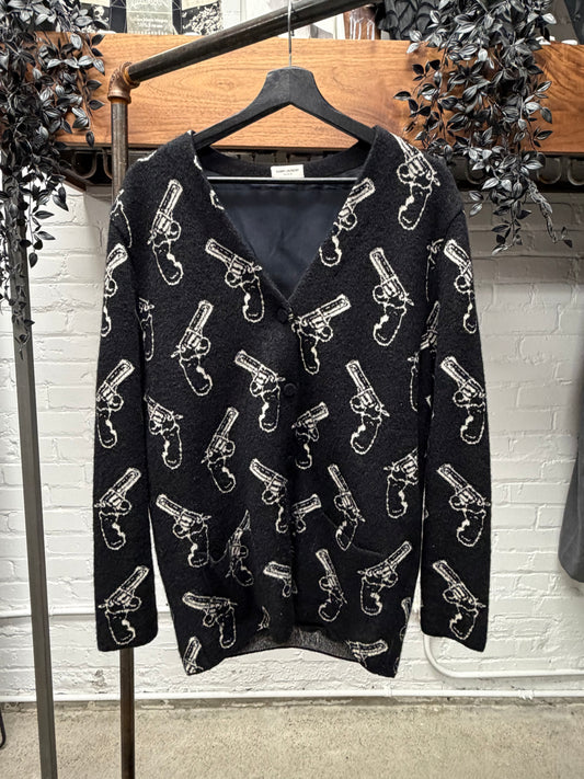 AW2014 Saint Laurent by Hedi Slimane ‘Gun Print’ Cardigan