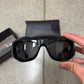 Bottega Veneta ‘Cyclone’ Black Oval Shape Sunglasses