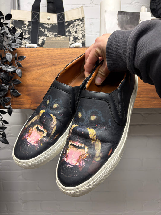 Givenchy ‘Rottweiler’ Black Leather Slip-On Low Top Sneakers