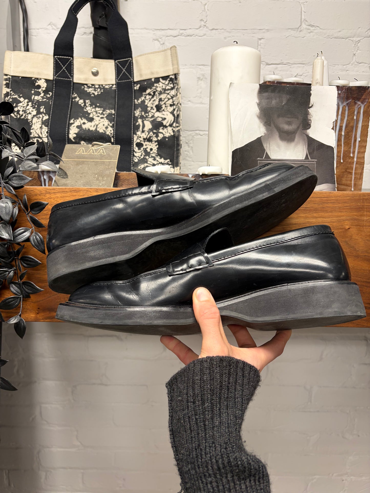 Gucci Black ‘Block Platform’ Patent Leather Penny Loafers