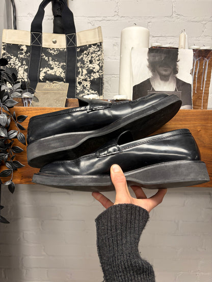 Gucci Black ‘Block Platform’ Patent Leather Penny Loafers