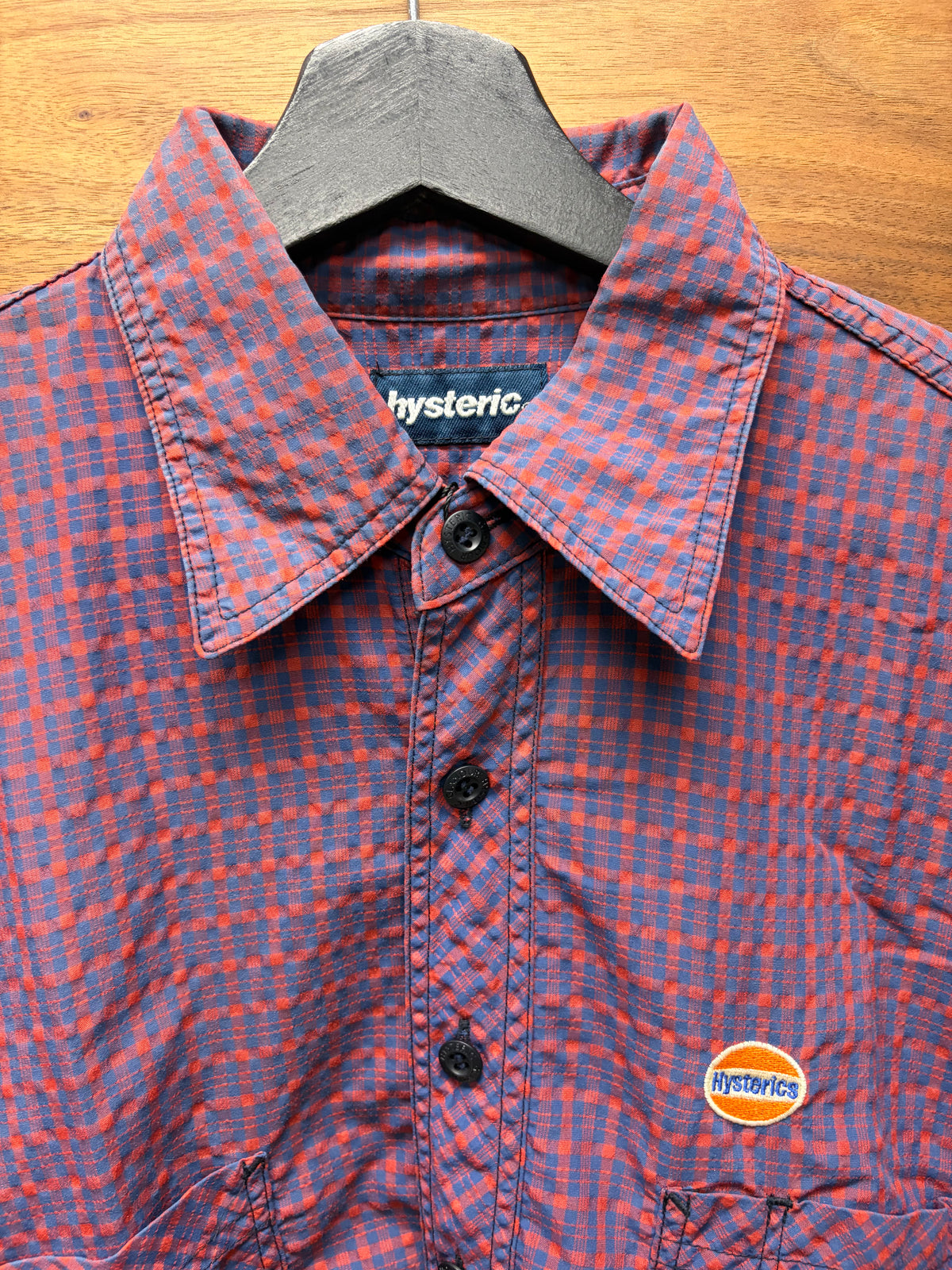 Hysteric Glamour Tartan Quarter Button Up Shirt with Small Branded Patch