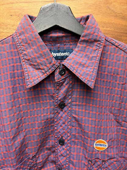 Hysteric Glamour Tartan Quarter Button Up Shirt with Small Branded Patch