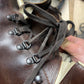 Lanvin Concealed Lace Brown Mid Top Hiking Boots