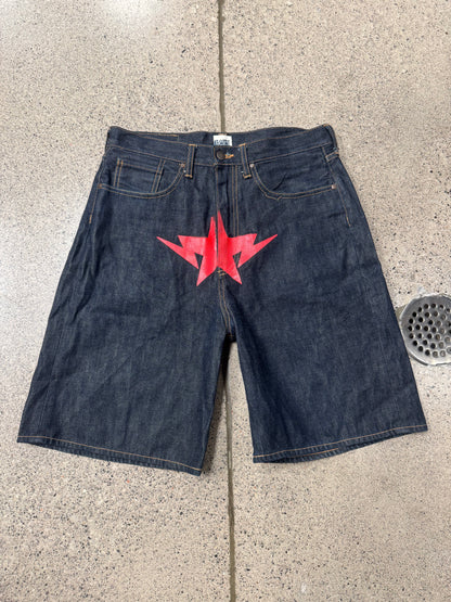 2000s Bape OG Nigo Era ‘Star Sta’ Painted Denim Shorts