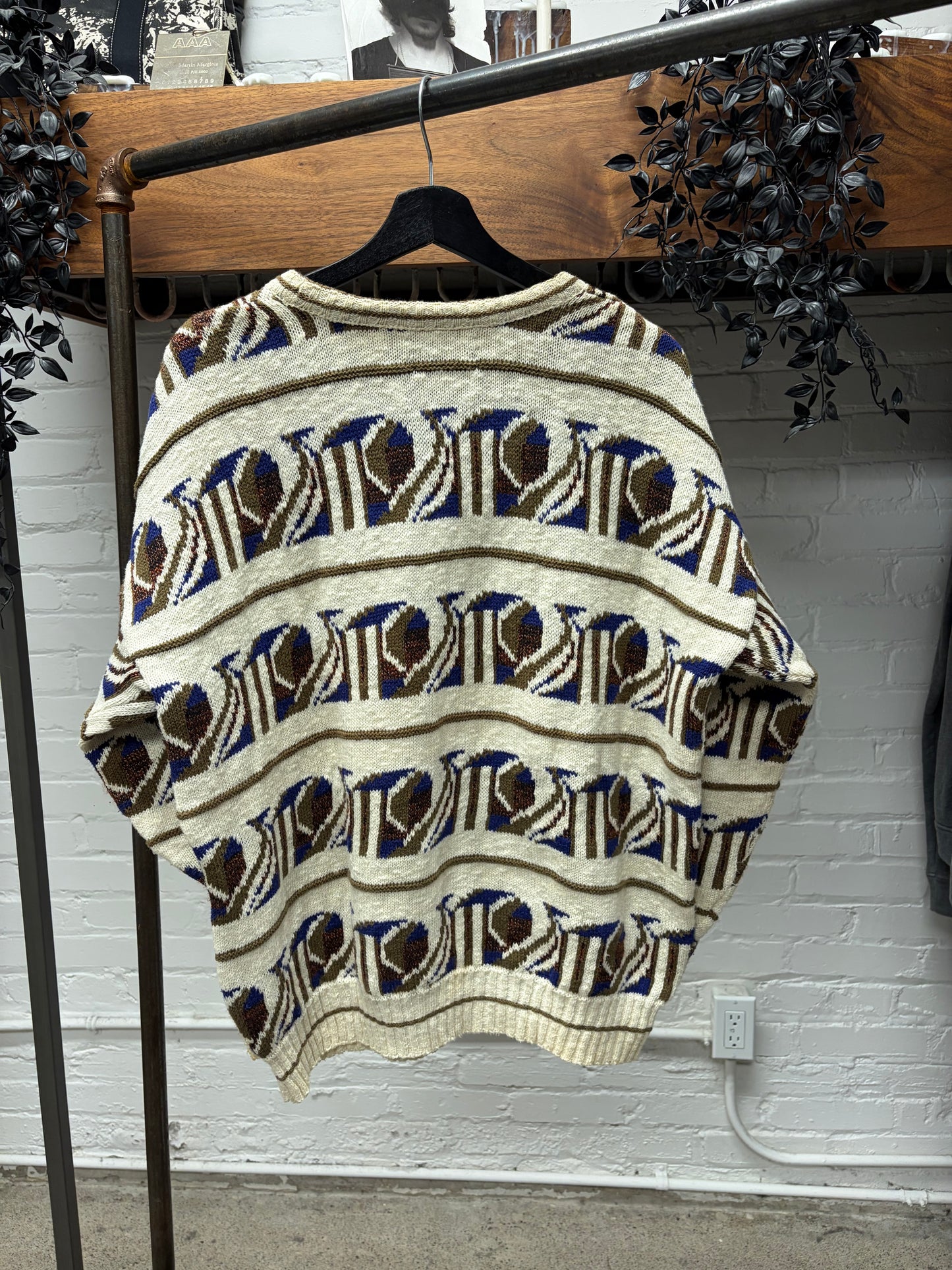 Vintage 1990s Christian Dior Patterned Knit Sweater