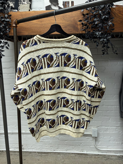 Vintage 1990s Christian Dior Patterned Knit Sweater